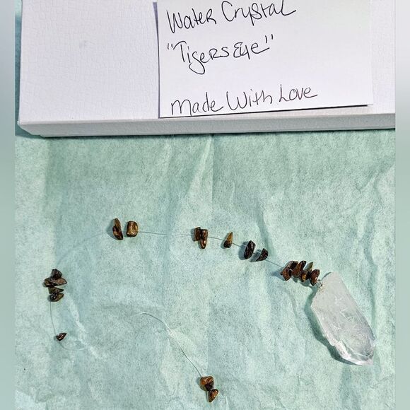 Tiger's Eye Lumurian HandMade Silver Hook Quartz Water Window Crystal S4 - Picture 6 of 6